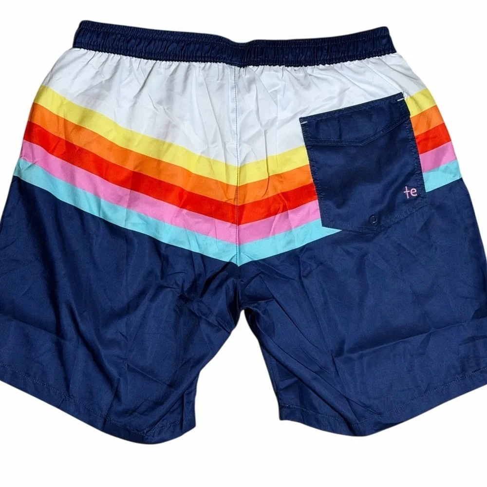 Tipsy Elves Santa Fe Retro Swim Trunks Men’s XL NWT Vintage Stripe Shorts